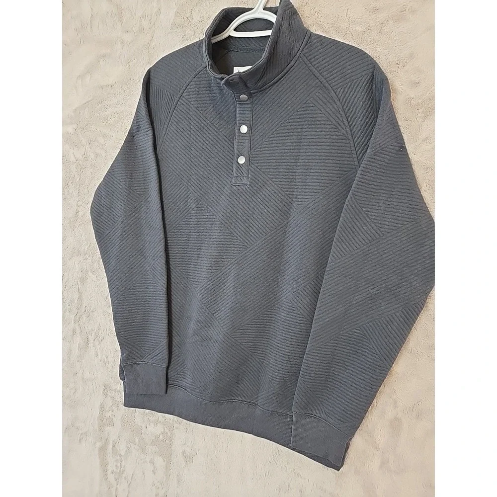 Goodfellow & Co. Men's Snap Pullover Sweatshirt Medium Dark Gray *New* - Picture 2 of 11